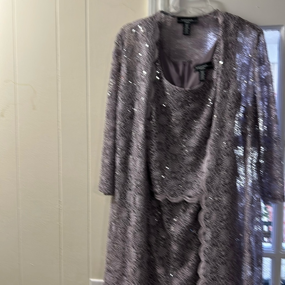 Champagne Lace 2 piece suit with sequins accents